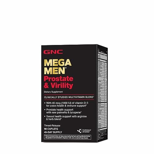 GNC Mega Men Prostate & Virility dietary supplement box.