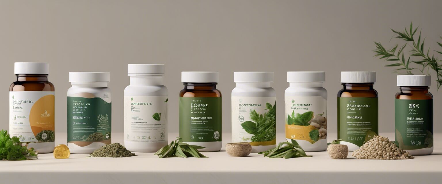 Assorted plant-based supplements